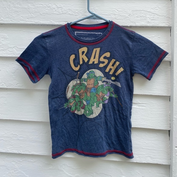 Navy Blue Teenage Mutant Ninja Turtles Kids Shirt 4 - Picture 1 of 4